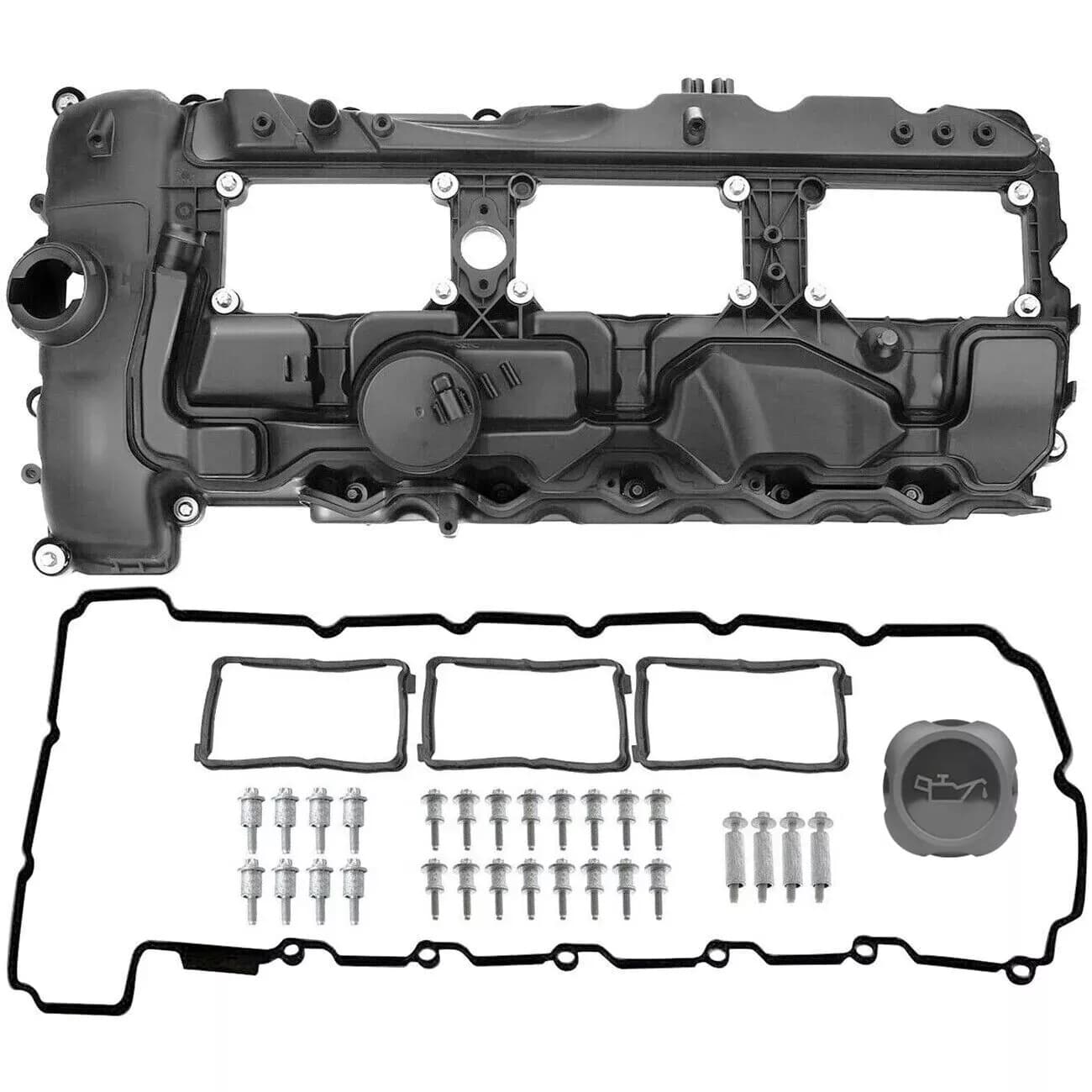 Engine Valve Cover w/ Gasket & Cap for BMW 135i 335i 640i 740i X3 X5 11127570292