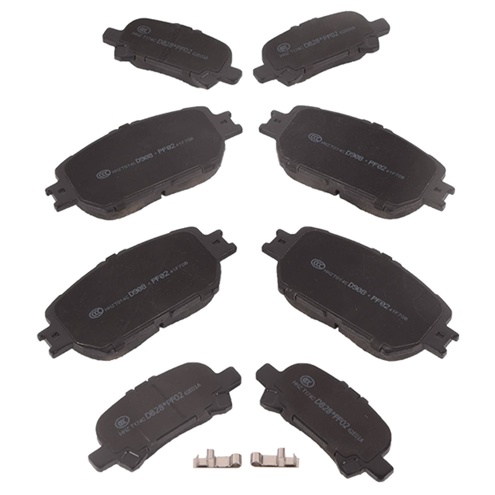 8PCS Front and Rear Ceramic Brake Pads for 2002 -2006 Toyota Camry D908+D828