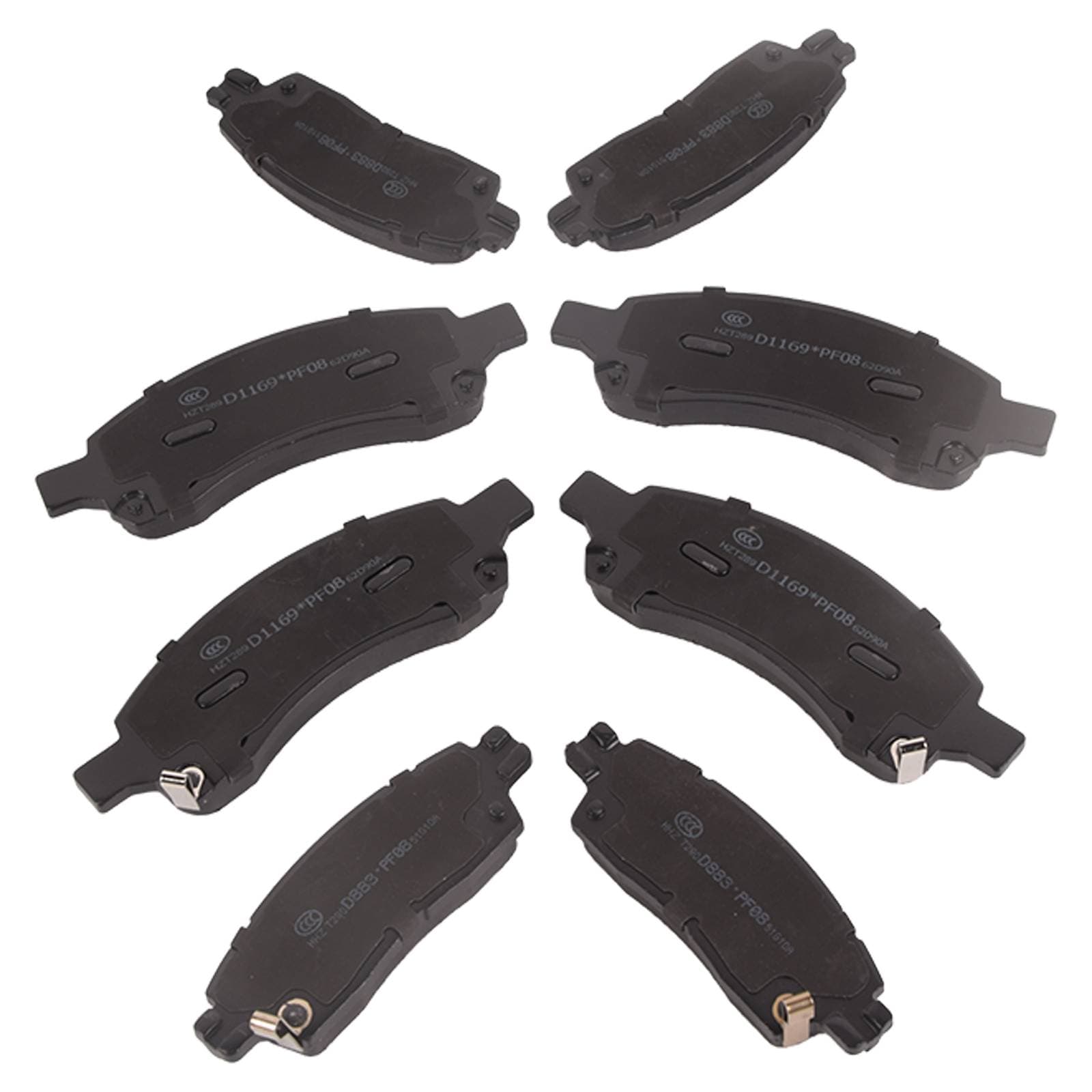 Front and Rear Ceramic Brake Pad Kit For Chevy Traverse GMC Acadia Envoy Outlook