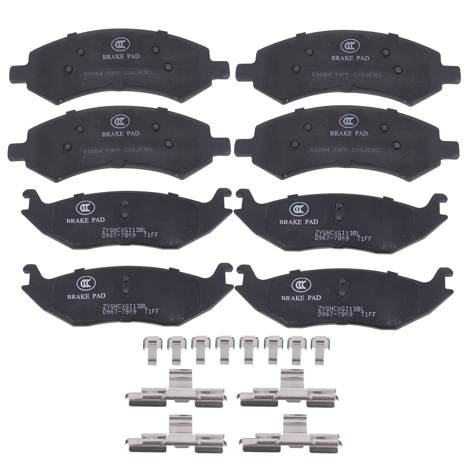 Front & Rear Left & Right Ceramic Brake Pads For Dodge RAM 1500 Chrysler Aspen