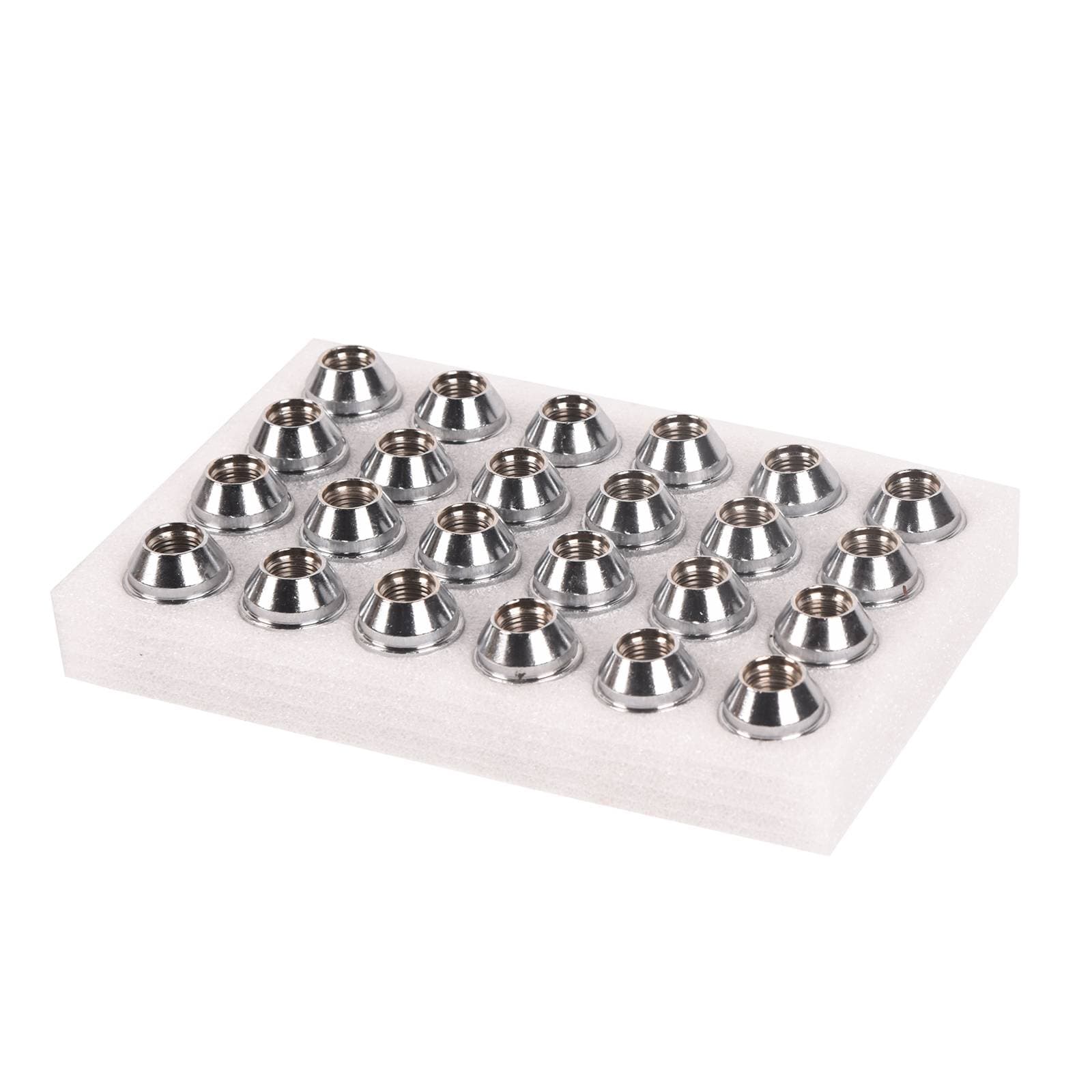 24x Chrome Lug Nuts M14x1.5 For Chevy Silverado Tahoe Suburban Colorado