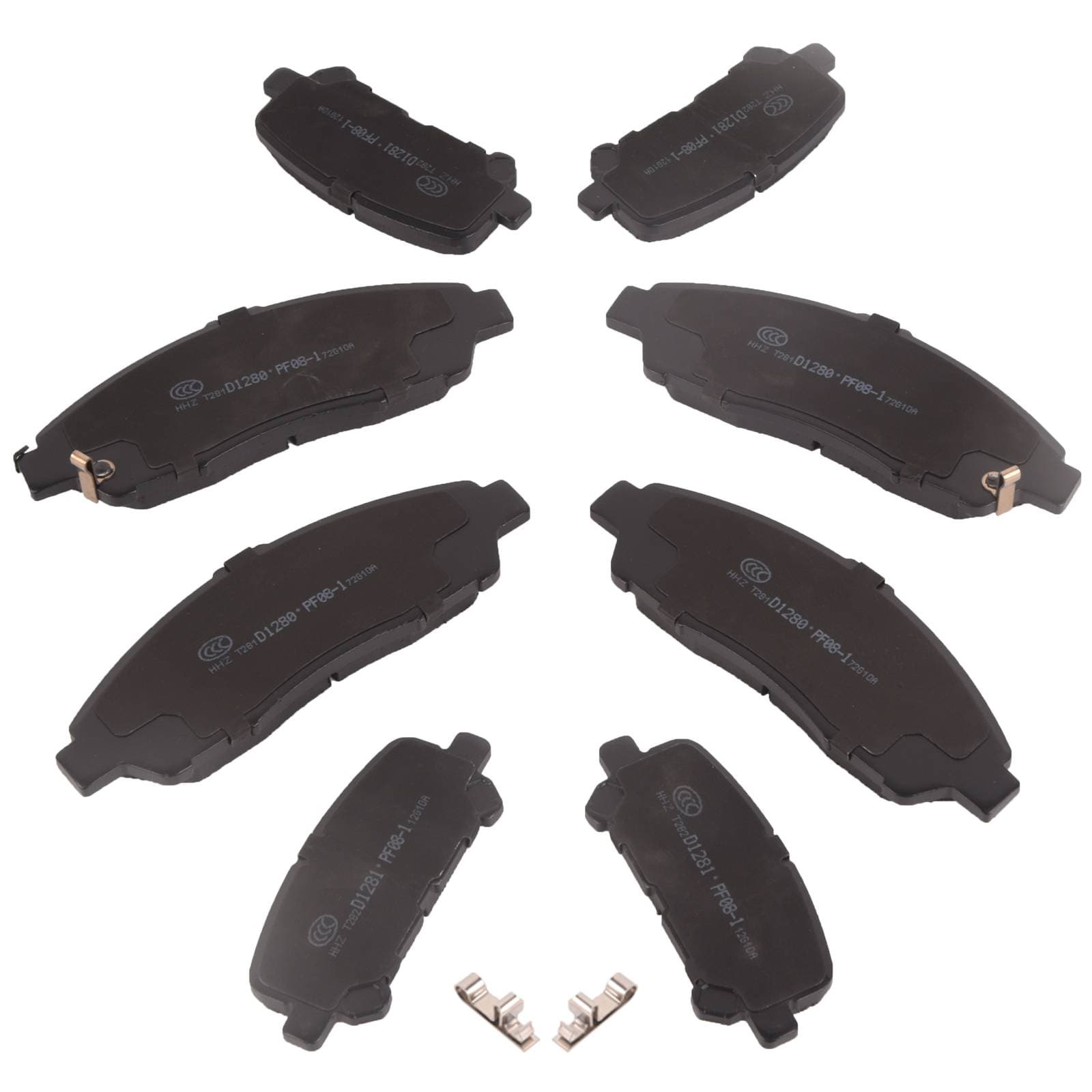 Front & Rear Ceramic Brake Pads For 2009-2019 Honda Pilot, Ridgeline, Acura MDX